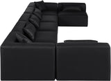 Cube Black Vegan Leather Modular Sectional 668Black-Sec7B Meridian Furniture