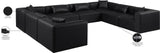 Cube Black Vegan Leather Modular Sectional 668Black-Sec8A Meridian Furniture