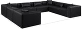 Cube Black Vegan Leather Modular Sectional 668Black-Sec8A Meridian Furniture