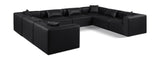 Cube Black Vegan Leather Modular Sectional 668Black-Sec8A Meridian Furniture