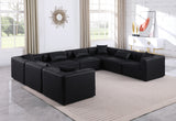 Cube Black Vegan Leather Modular Sectional 668Black-Sec8A Meridian Furniture