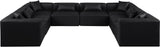 Cube Black Vegan Leather Modular Sectional 668Black-Sec8A Meridian Furniture