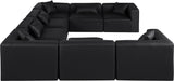 Cube Black Vegan Leather Modular Sectional 668Black-Sec8A Meridian Furniture