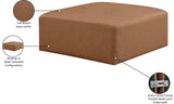 Cube Brown Vegan Leather Ottoman 668Brown-Ott Meridian Furniture