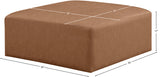 Cube Brown Vegan Leather Ottoman 668Brown-Ott Meridian Furniture