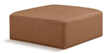 Cube Brown Vegan Leather Ottoman 668Brown-Ott Meridian Furniture