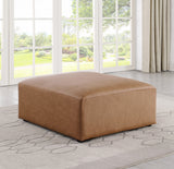 Cube Brown Vegan Leather Ottoman 668Brown-Ott Meridian Furniture