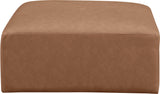 Cube Brown Vegan Leather Ottoman 668Brown-Ott Meridian Furniture