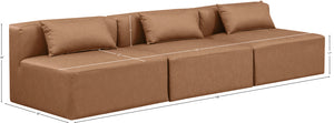 Cube Brown Vegan Leather Modular Sofa 668Brown-S108A Meridian Furniture