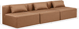 Cube Brown Vegan Leather Modular Sofa 668Brown-S108A Meridian Furniture