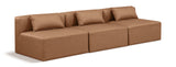 Cube Brown Vegan Leather Modular Sofa 668Brown-S108A Meridian Furniture