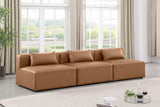 Cube Brown Vegan Leather Modular Sofa 668Brown-S108A Meridian Furniture