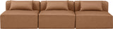 Cube Brown Vegan Leather Modular Sofa 668Brown-S108A Meridian Furniture