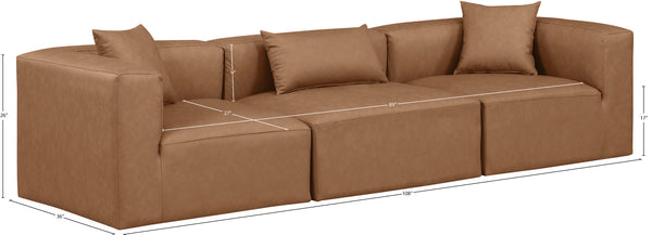 Cube Brown Vegan Leather Modular Sofa 668Brown-S108B Meridian Furniture