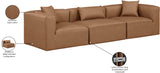 Cube Brown Vegan Leather Modular Sofa 668Brown-S108B Meridian Furniture