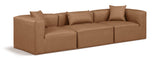 Cube Brown Vegan Leather Modular Sofa 668Brown-S108B Meridian Furniture