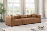 Cube Brown Vegan Leather Modular Sofa 668Brown-S108B Meridian Furniture