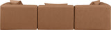 Cube Brown Vegan Leather Modular Sofa 668Brown-S108B Meridian Furniture