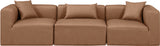 Cube Brown Vegan Leather Modular Sofa 668Brown-S108B Meridian Furniture