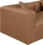 Cube Brown Vegan Leather Modular Sofa 668Brown-S108B Meridian Furniture