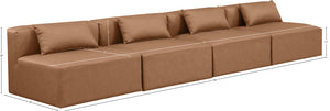 Cube Brown Vegan Leather Modular Sofa 668Brown-S144A Meridian Furniture