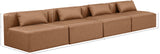 Cube Brown Vegan Leather Modular Sofa 668Brown-S144A Meridian Furniture