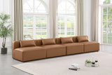 Cube Brown Vegan Leather Modular Sofa 668Brown-S144A Meridian Furniture