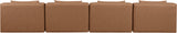 Cube Brown Vegan Leather Modular Sofa 668Brown-S144A Meridian Furniture