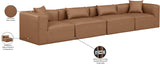 Cube Brown Vegan Leather Modular Sofa 668Brown-S144B Meridian Furniture