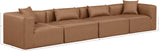 Cube Brown Vegan Leather Modular Sofa 668Brown-S144B Meridian Furniture