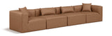 Cube Brown Vegan Leather Modular Sofa 668Brown-S144B Meridian Furniture