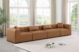 Cube Brown Vegan Leather Modular Sofa 668Brown-S144B Meridian Furniture