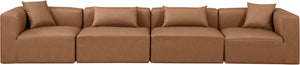 Cube Brown Vegan Leather Modular Sofa 668Brown-S144B Meridian Furniture