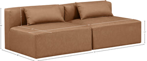 Cube Brown Vegan Leather Modular Sofa 668Brown-S72A Meridian Furniture