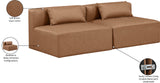 Cube Brown Vegan Leather Modular Sofa 668Brown-S72A Meridian Furniture