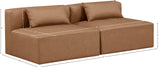 Cube Brown Vegan Leather Modular Sofa 668Brown-S72A Meridian Furniture