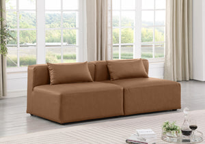 Cube Brown Vegan Leather Modular Sofa 668Brown-S72A Meridian Furniture