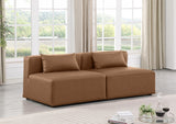 Cube Brown Vegan Leather Modular Sofa 668Brown-S72A Meridian Furniture