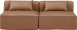 Cube Brown Vegan Leather Modular Sofa 668Brown-S72A Meridian Furniture