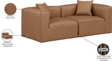 Cube Brown Vegan Leather Modular Sofa 668Brown-S72B Meridian Furniture