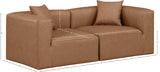 Cube Brown Vegan Leather Modular Sofa 668Brown-S72B Meridian Furniture