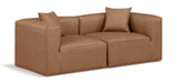 Cube Brown Vegan Leather Modular Sofa 668Brown-S72B Meridian Furniture