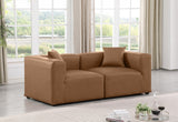 Cube Brown Vegan Leather Modular Sofa 668Brown-S72B Meridian Furniture