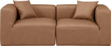 Cube Brown Vegan Leather Modular Sofa 668Brown-S72B Meridian Furniture