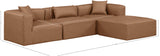 Cube Brown Vegan Leather Modular Sectional 668Brown-Sec4A Meridian Furniture