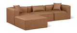 Cube Brown Vegan Leather Modular Sectional 668Brown-Sec4A Meridian Furniture