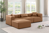 Cube Brown Vegan Leather Modular Sectional 668Brown-Sec4A Meridian Furniture