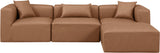 Cube Brown Vegan Leather Modular Sectional 668Brown-Sec4A Meridian Furniture