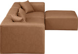 Cube Brown Vegan Leather Modular Sectional 668Brown-Sec4A Meridian Furniture