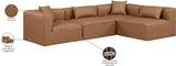 Cube Brown Vegan Leather Modular Sectional 668Brown-Sec4B Meridian Furniture